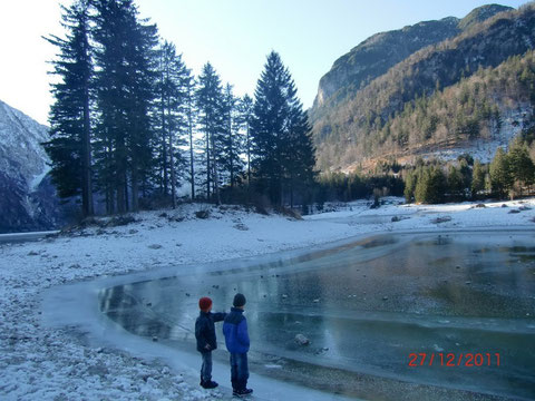 Raibler See (Lago del Predil), Julische Alpen, Winter