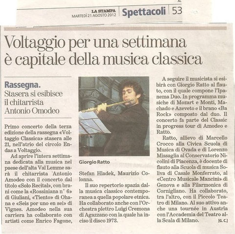 from "La stampa", August 2012