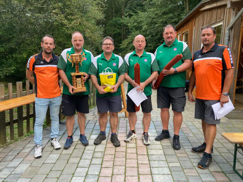 Die Schützen des ESV beim Hofer Gedänkturnier 2023 in Kumberg Bernhard,Markus,Franz und Thomas.