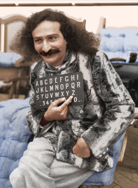 Colourized image of Meher Baba on the SS Bremen