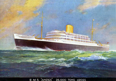 In 1959 the RMS Andes became a cruise ship