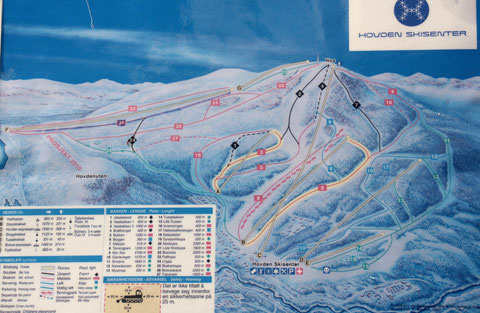 Schautafel am Hovden-Skisenter