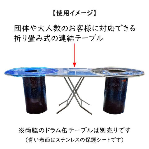 ドラム缶連結テーブル