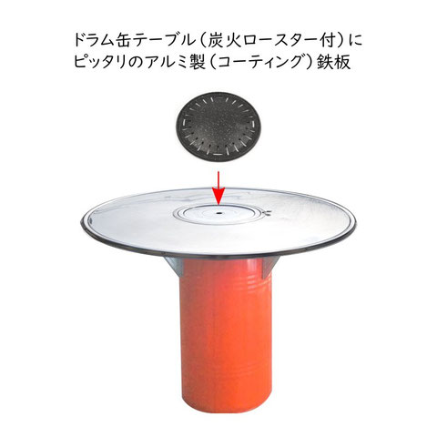 アルミ鉄板(コーティング）295mm ドラム缶テーブル炭火ロースター適合×12枚 アルミ鉄板(多用途)295mm - インスタ映えする食器