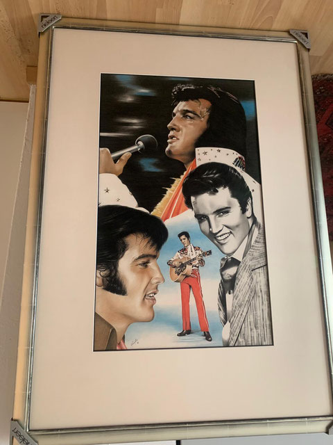 Original Pastellzeichnung Elvis Presley von Joachim Thiess
