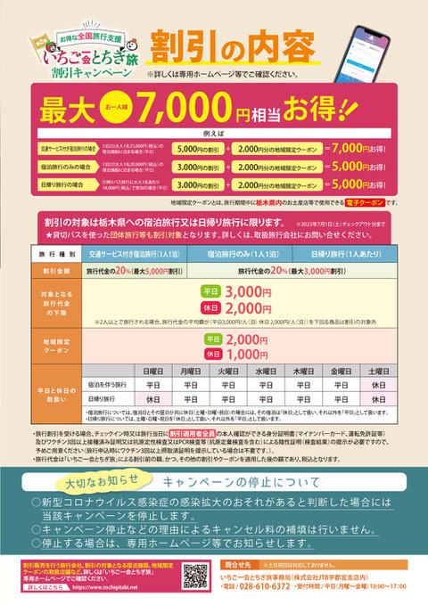 全国旅行支援（栃木県における通称：いちご一会とちぎ旅）,小槌の宿 鶴亀大吉