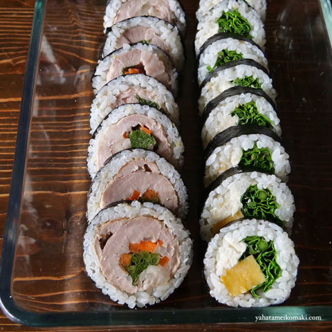 レモン入りすし飯で野菜の肉巻き巻き&セルバチコ巻き