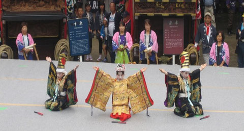 子供三番叟（市無形民俗文化財）藤井神社祭礼にて