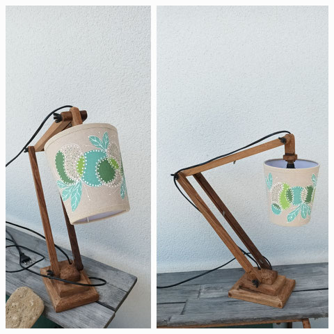 Lampe collection couture beige vert 