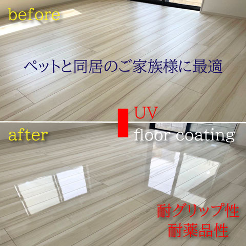 ペット滑る床,滑らない床コーティング,