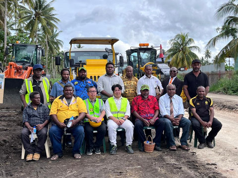 Ground-breaking ceremony for pilot works with government officials