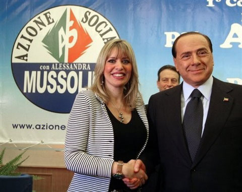 Rome 31 mars 2007  :  Berlusconi et Alessandra Mussolini