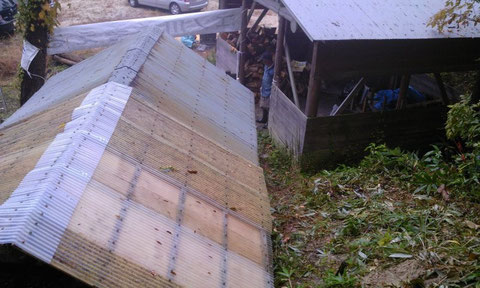 炭小屋の屋根の修理も終わり