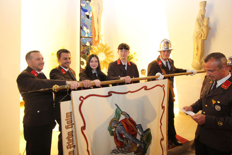 Angelobung der Mitglieder Daniel Kandler, Hannes Saurer, Rene Schösser, Gabriel Kößler und Julian Gostner