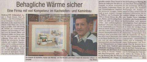 Eine Firma mit viel Kompetenz im Kachelofen- und Kaminbau, Blitzpunkt 02/2010