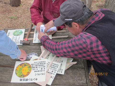 植物の名札の準備も急ピッチです