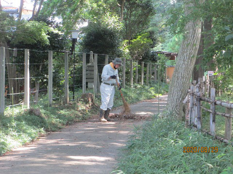 周辺道路の清掃も忘れずに