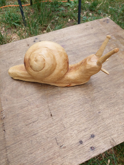 Schnecke aus Ahornholz 35 cm lang