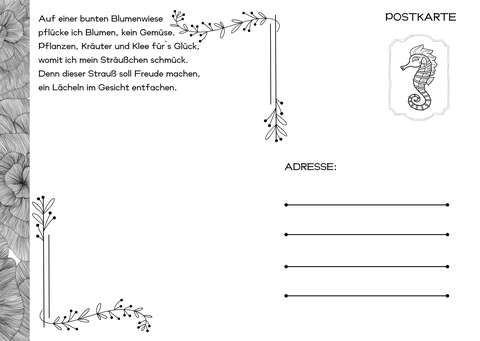 Postkarte "Blumenwiese" Rückeite