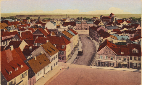 Blick vom Feuerwehrturm neben dem Zeughaus in die Manggasse - ca. 1902