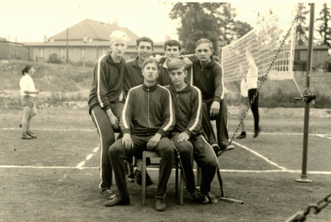 Paul Buchacker, Dietrich Sauermilch, Manfred Schlotzhauer, Hartmut Arnold, Erhard Nürnberger und Wolfgang Ludwig 1967 zur Bezirksspartakiade in Suhlr