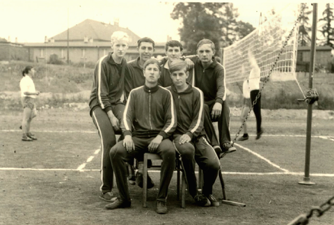 Paul Buchacker, Dietrich Sauermilch, Manfred Schlotzhauer, Hartmut Arnold,  Erhard Nürnberger und Wolfgang Ludwig 1967 zur Bezirksspartakiade in Suhlr