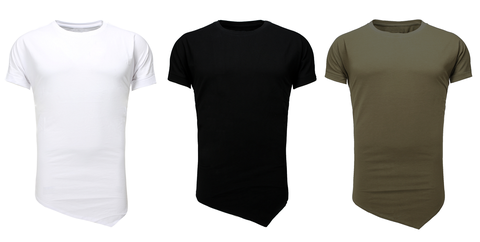 t-shirt longline. camisetas de corte largo. fabrica de camisetas en España, ropa hecha en España, marca de ropa Española, fabrica aquí tu ropa.