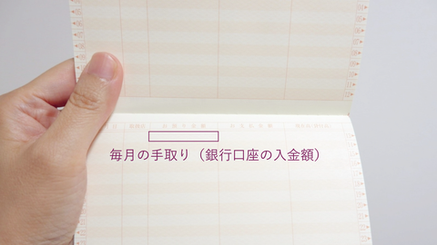 毎月の手取り（銀行口座の入金額）