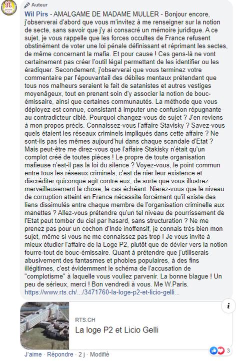 Facebook WIL PIRS Maître Wildfried PARIS AVOCAT DISSISENT Menacé de mort en FRANCE www.jesuispatrick.fr ALERTE ROUGE www.alerterouge-france.fr