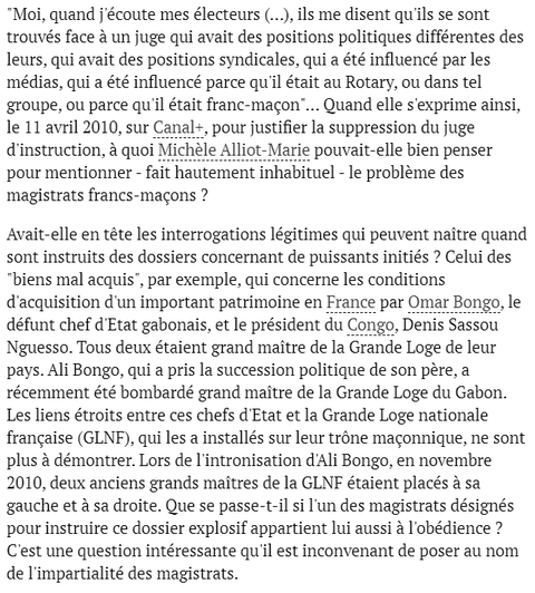 Quand l'appartenance maçonnique pèse dans la balance Par Sophie Coignard Publié le 01/02/2011 à 15h10 Le Point