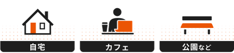 自宅、カフェ、公園などいつでもどこでもプレイ可能