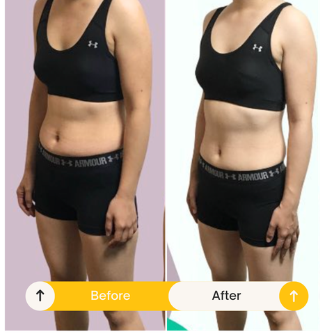 30代女性：体重58.6kg→54.1kg　体脂肪率24.6%→17.9%