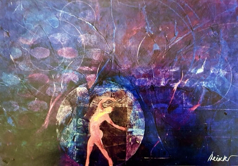 "Montreux 1993" / 2000, 100 x 80 cm, Leinwand,  Privathaus Ulm, D