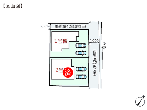 岡山県岡山市北区辛川市場の新築 一戸建て分譲住宅の区画図