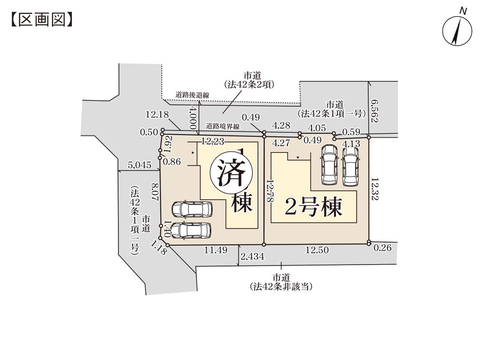 倉敷市上東新築 一戸建て分譲住宅の区画図