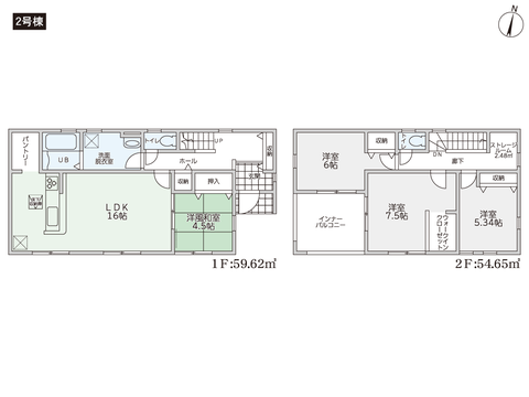 総社市清音軽部の新築 一戸建て分譲住宅の間取り図