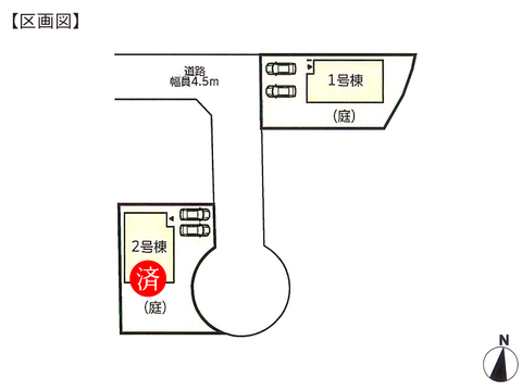 岡山県都窪郡早島町若宮の新築 一戸建て分譲住宅の区画図