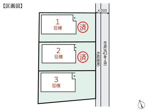 岡山県岡山市中区藤原光町の新築 一戸建て分譲住宅の区画図