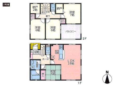 岡山県倉敷市中畝の新築 一戸建て分譲住宅の間取り図