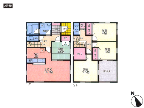 住所の新築 一戸建て分譲住宅の間取り図