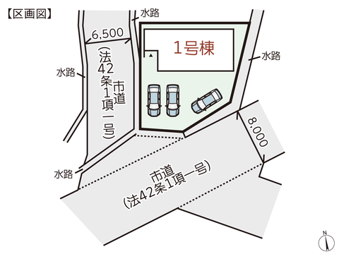 岡山県倉敷市児島稗田町の新築 一戸建て分譲住宅の区画図