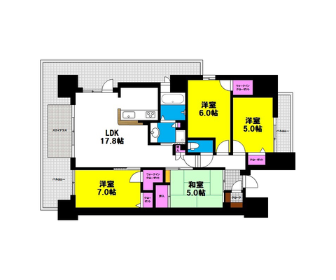 岡山県岡山市北区大元駅前の賃貸物件 間取り図