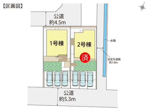 倉敷市上東の新築 一戸建て分譲住宅の区画図
