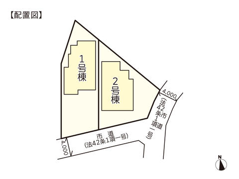 岡山市中区藤原光町の新築 一戸建て分譲住宅の区画図