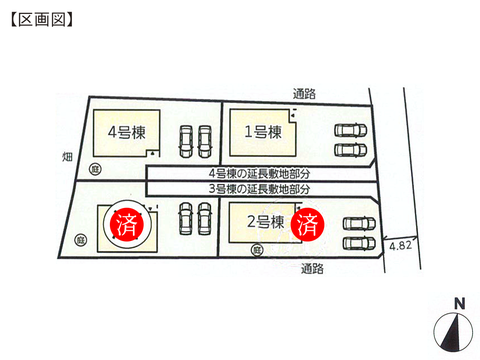 岡山県岡山市北区原の新築 一戸建て分譲住宅の区画図