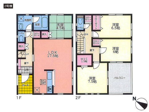 岡山県岡山市北区牟佐の新築 一戸建て分譲住宅の間取り図