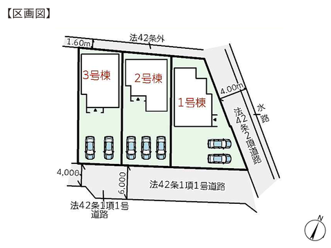 岡山県倉敷市玉島勇崎の新築 一戸建て分譲住宅の区画図