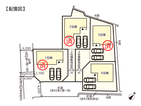 岡山県都窪郡早島町早島の新築 一戸建て分譲住宅の区画図