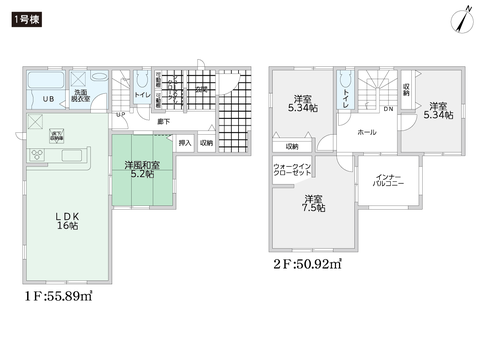 岡山市南区妹尾の新築 一戸建て分譲住宅の間取り図