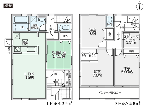 総社市清音上中島の新築 一戸建て分譲住宅の間取り図